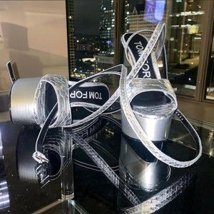 Silver Tom Ford Disco Heels